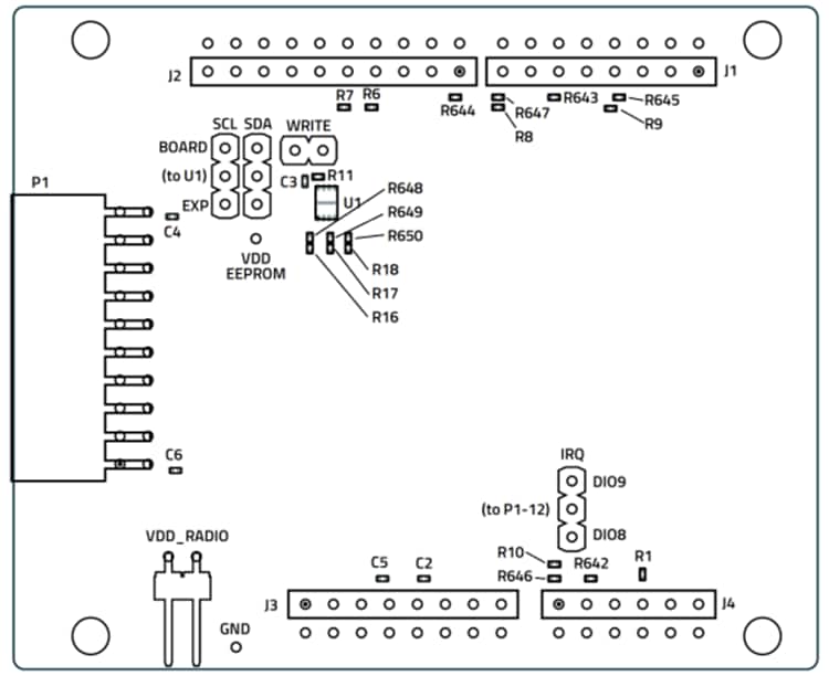 Schéma - Semtech Carte d'interface de blindage LoRa® LRDVK17INTERFACE